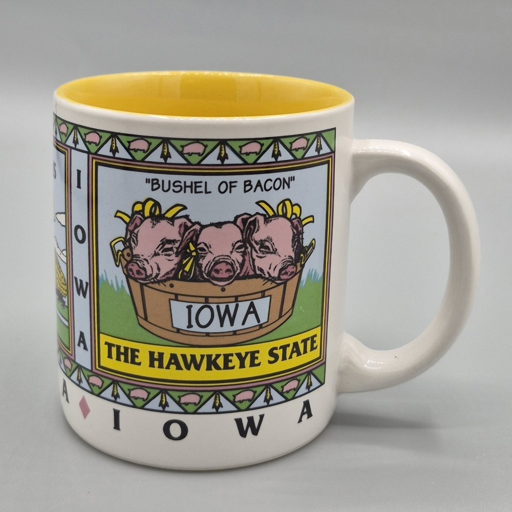 Iowa The Hawkeye State Nanco Coffee Tea Mug Cup‎ Souvenir